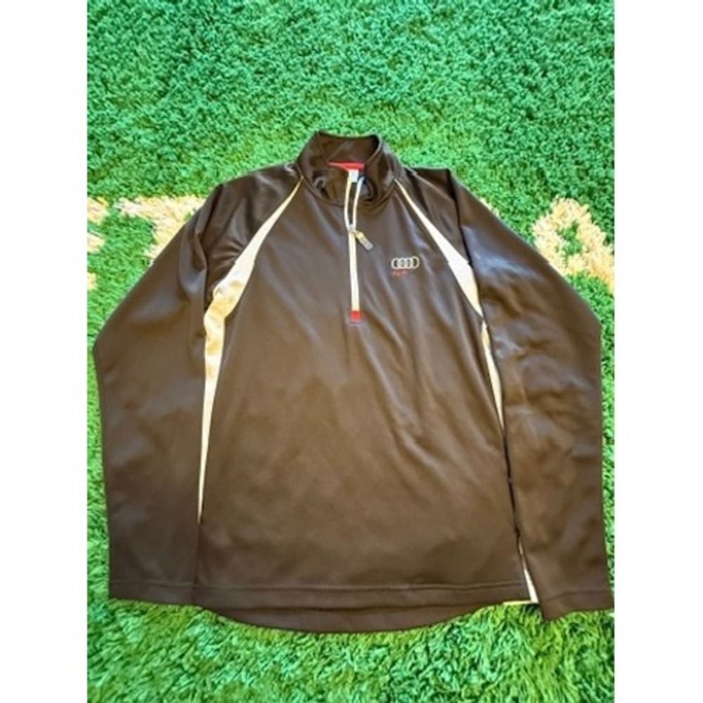 Audi 1/4 Zip Pullover Mens SM Black Excellent Performance Athletic Shirt